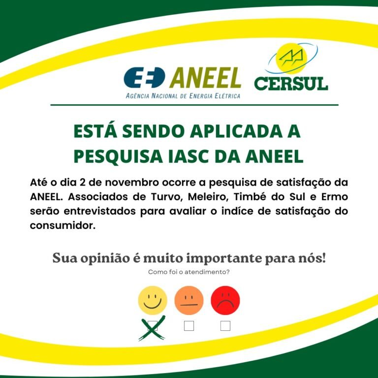 Consumidores da CERSUL serão entrevistados